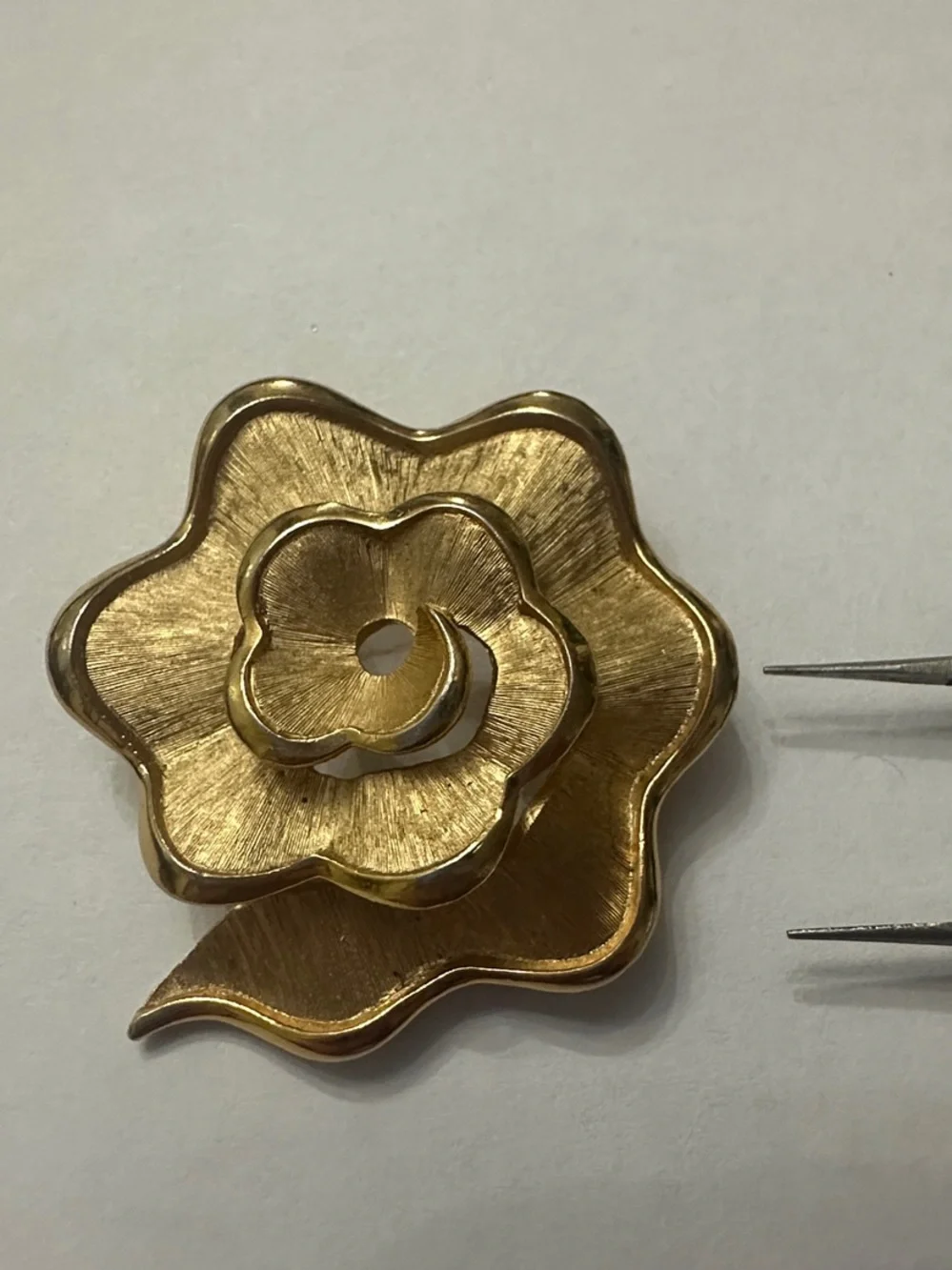 Trifari Flower Layered Brooch